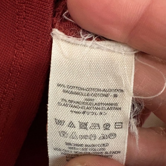 Free People Womens Lace Up Grommet Long Sleeve Top Rust Red Ribbed Size M - Picture 5 of 6